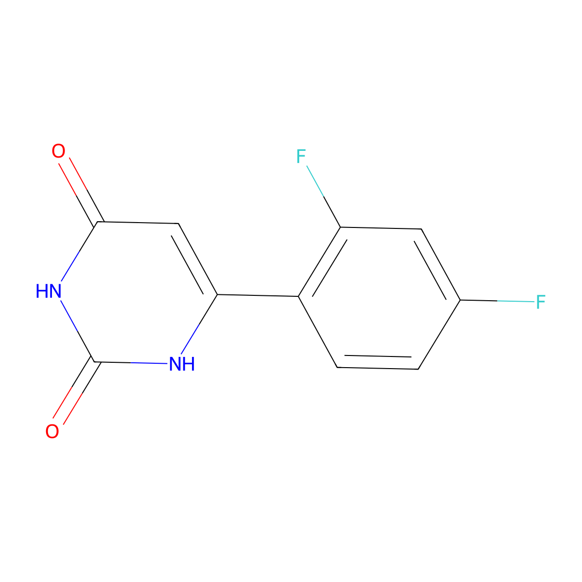 6-(2,4-difluorophenyl)pyrimidine-2,4(1H,3H)-dione molecular structure, CAS 1368854-24-3