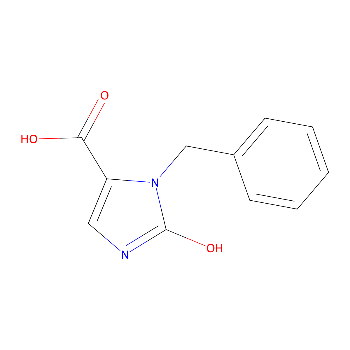 1-benzyl-2-hydroxy-1H-imidazole-5-carboxylic acid molecular structure, CAS 1368869-86-6