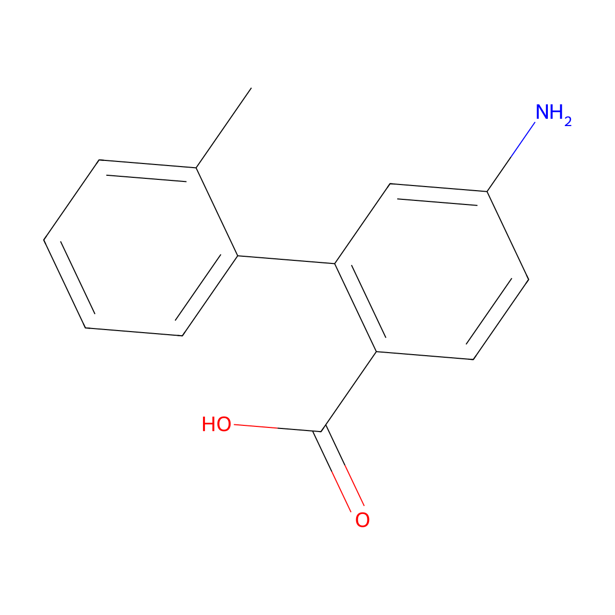 5-Amino-2'-methyl-[1,1'-biphenyl]-2-carboxylic acid molecular structure, CAS 1368870-62-5