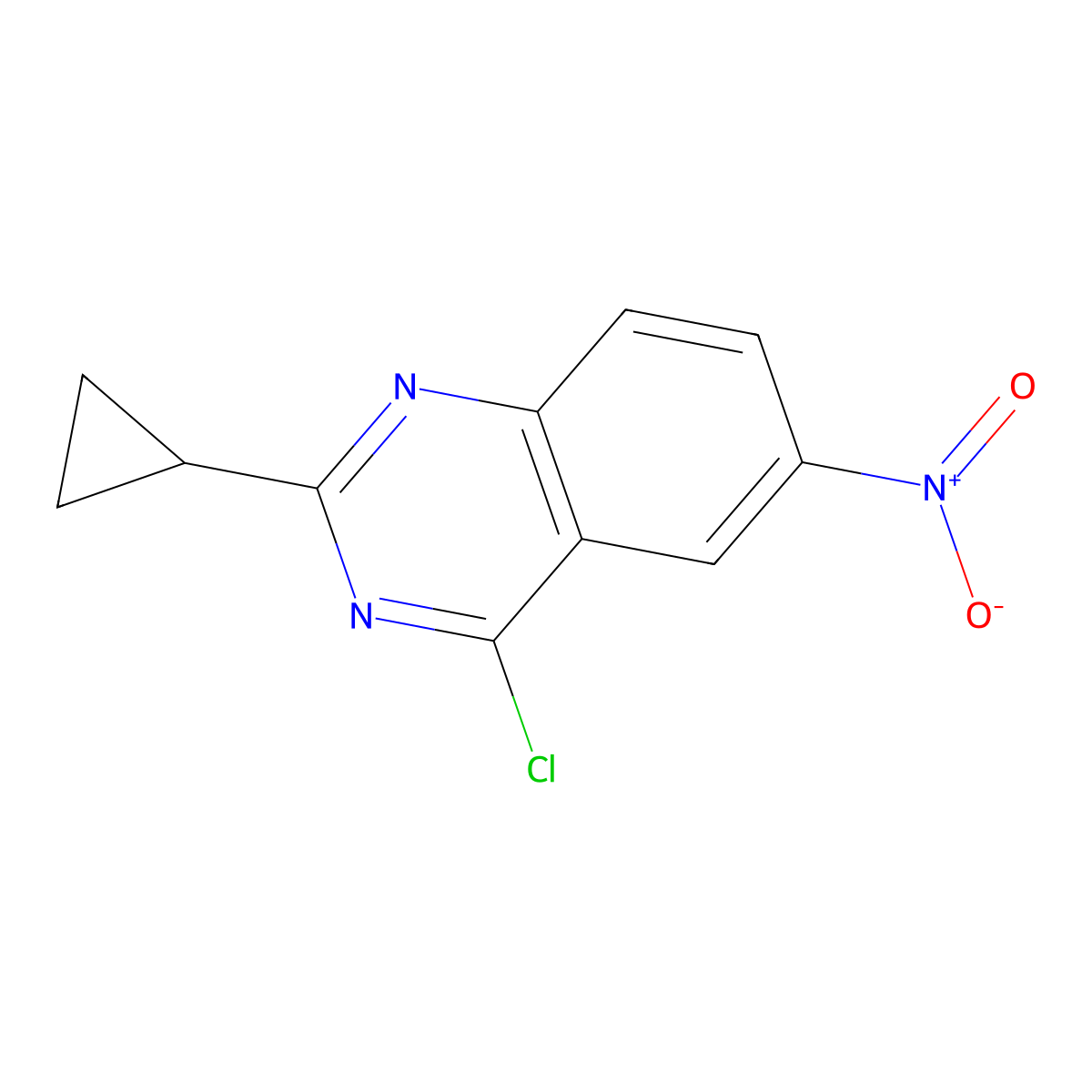 4-Chloro-2-cyclopropyl-6-nitroquinazoline molecular structure, CAS 1368871-54-8