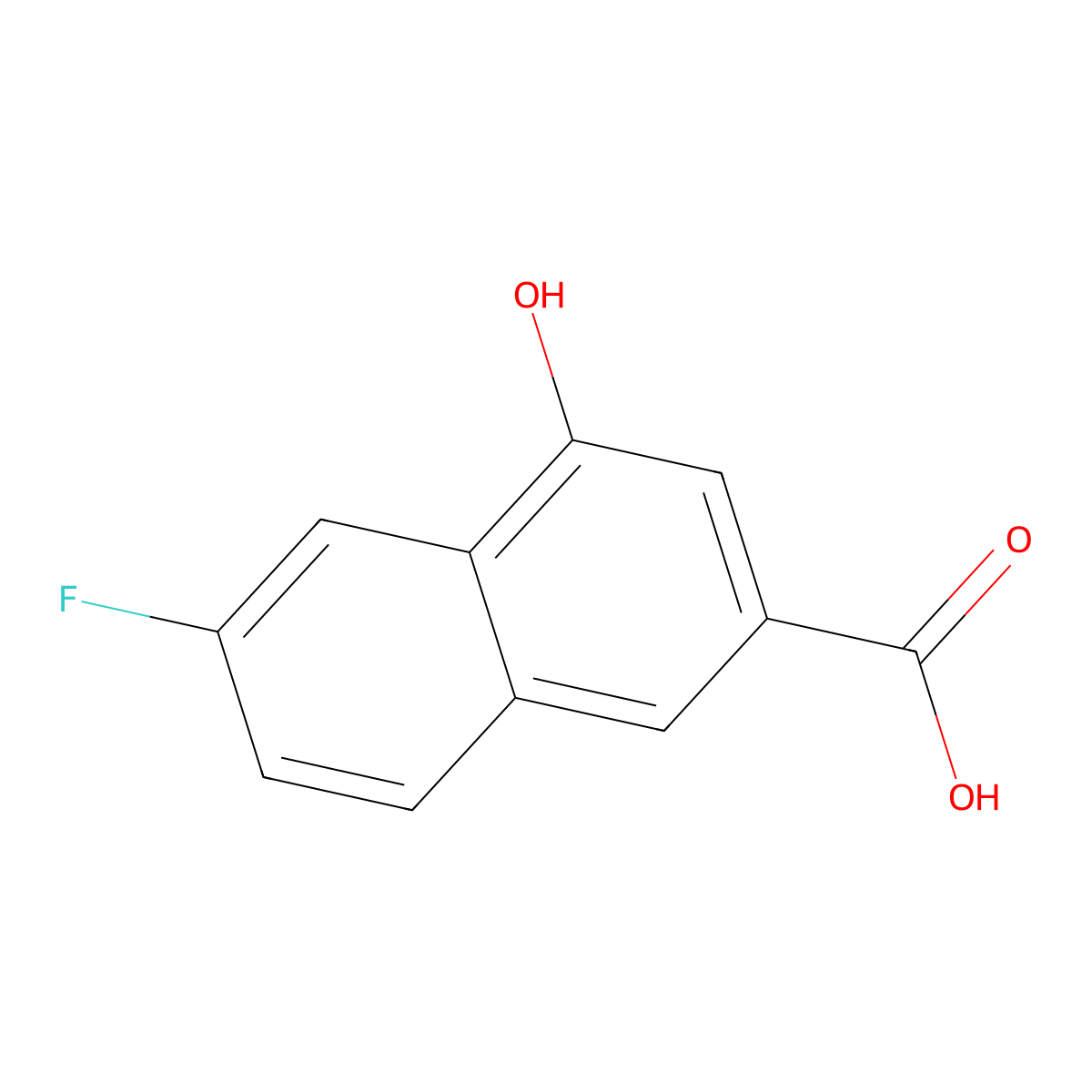 6-Fluoro-4-hydroxy-2-naphthoic acid molecular structure, CAS 1368871-81-1