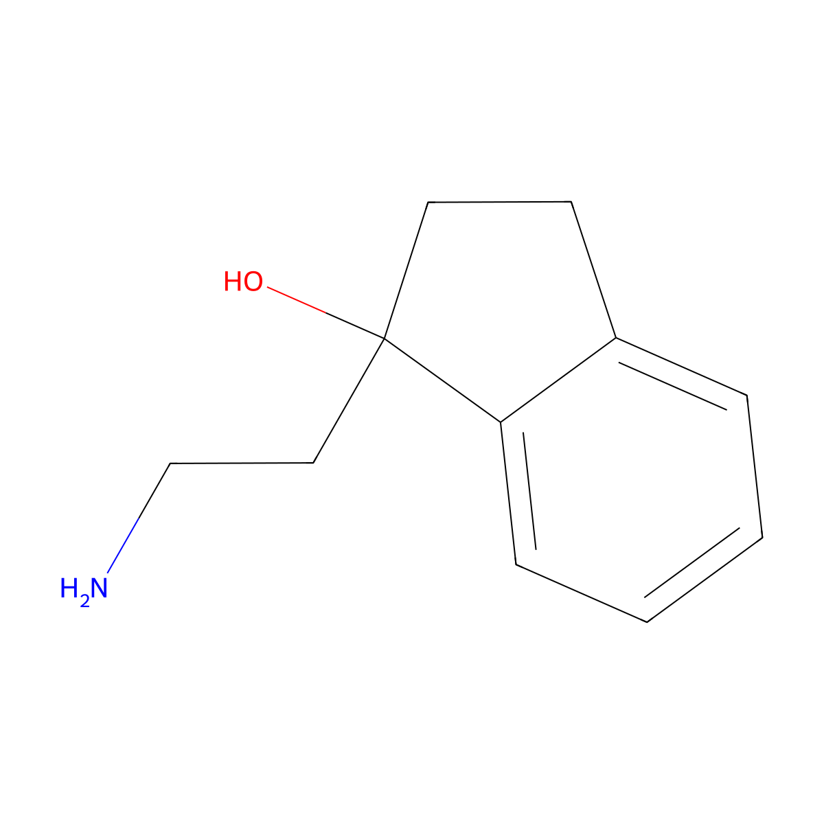 1-(2-aminoethyl)-2,3-dihydro-1H-inden-1-ol molecular structure, CAS 1368873-52-2