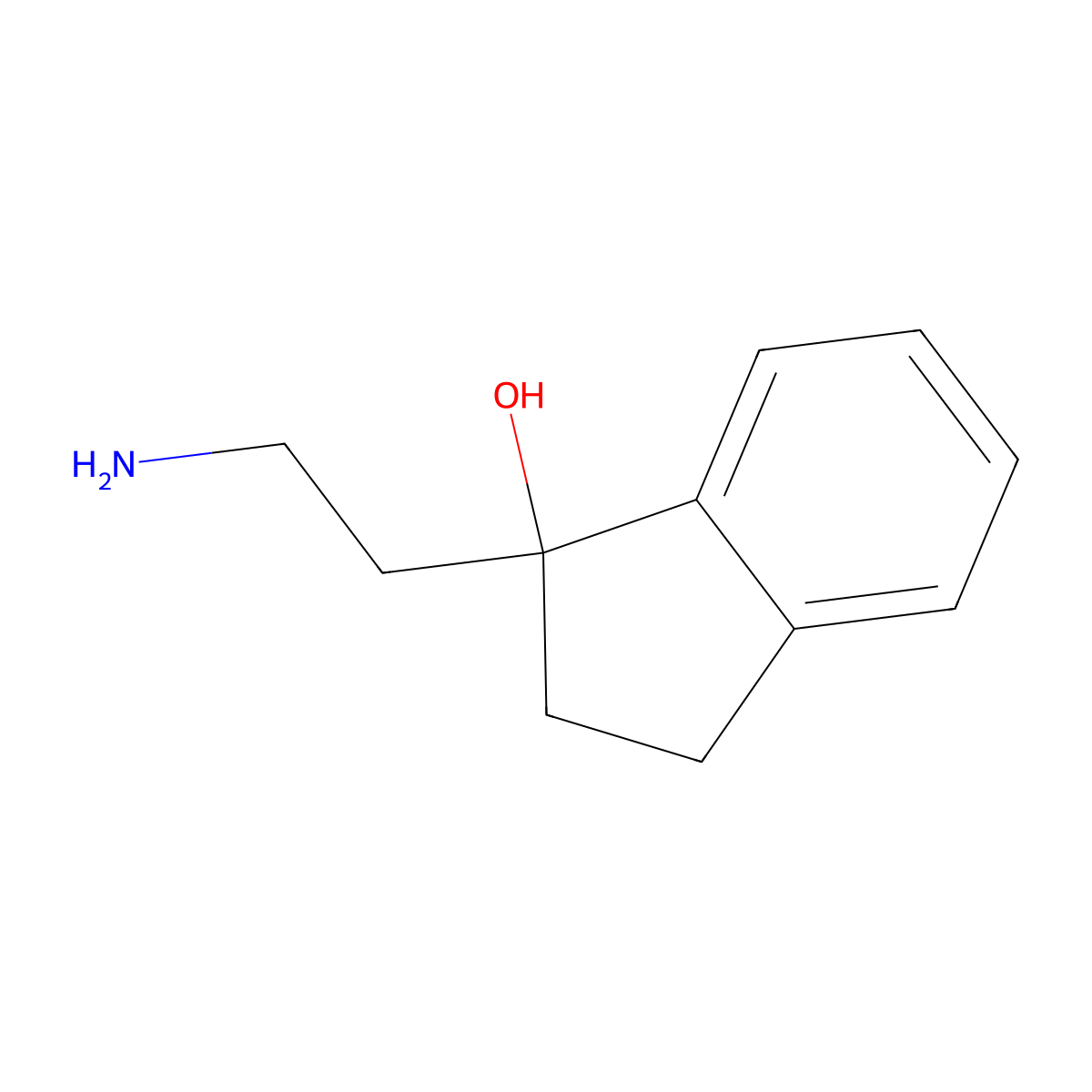 1-(2-aminoethyl)-2,3-dihydro-1H-inden-1-ol molecular structure, CAS 1368873-52-2