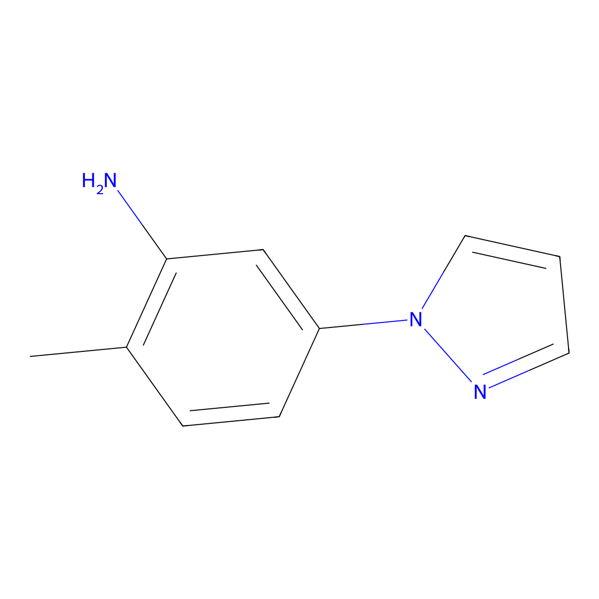 2-methyl-5-(1H-pyrazol-1-yl)aniline molecular structure, CAS 1368873-96-4
