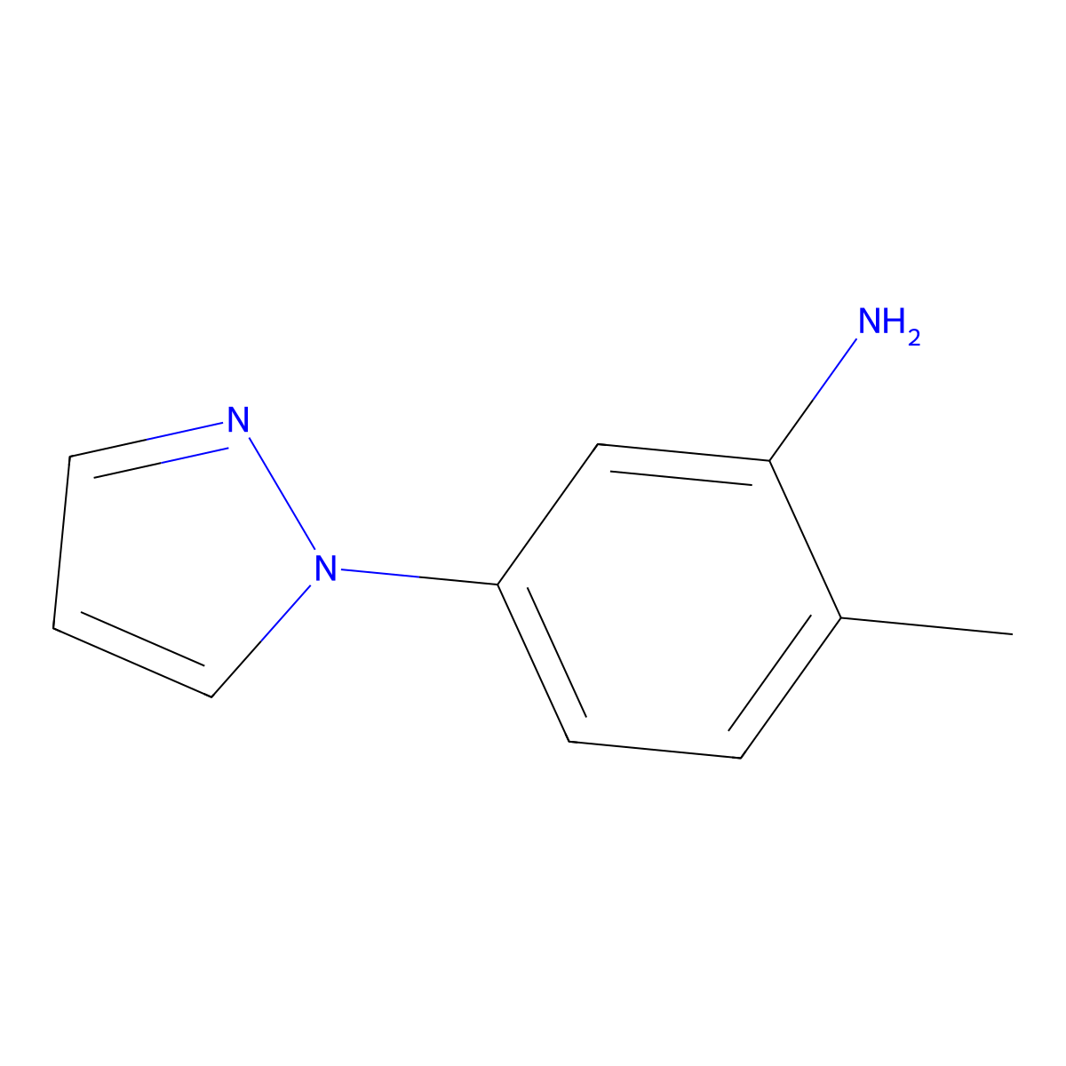 2-methyl-5-(1H-pyrazol-1-yl)aniline molecular structure, CAS 1368873-96-4