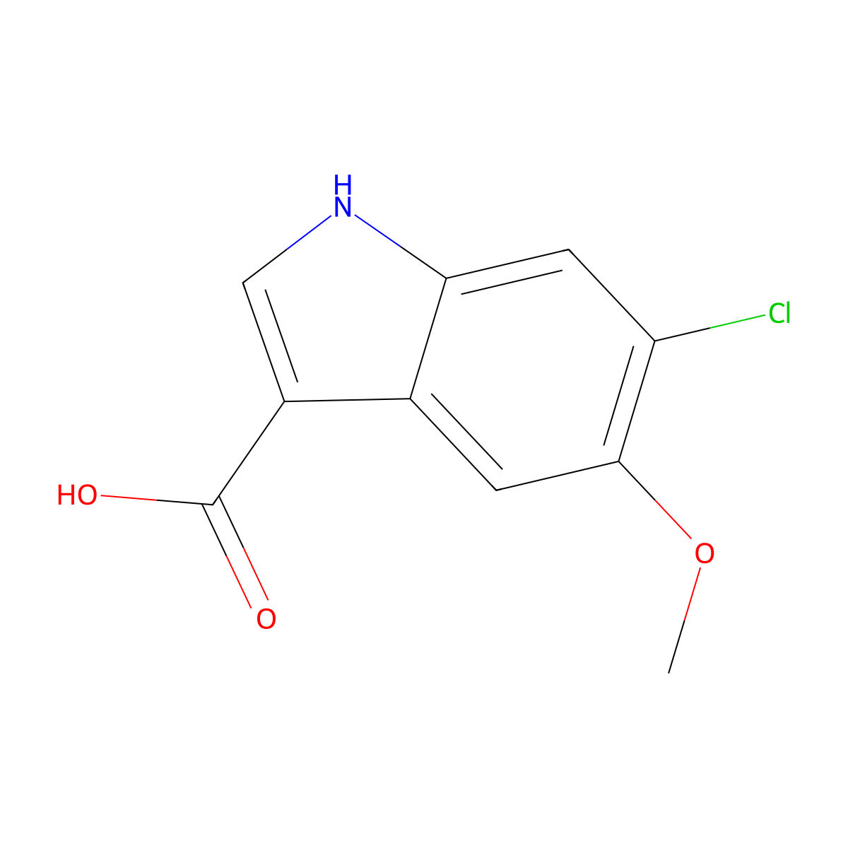 6-chloro-5-methoxy-1H-indole-3-carboxylic acid molecular structure, CAS 1368874-78-5