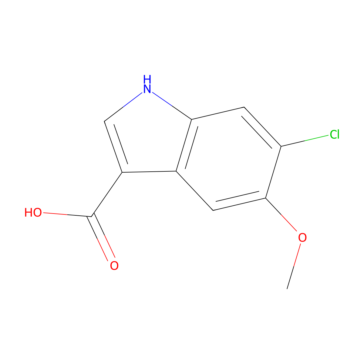 6-chloro-5-methoxy-1H-indole-3-carboxylic acid molecular structure, CAS 1368874-78-5