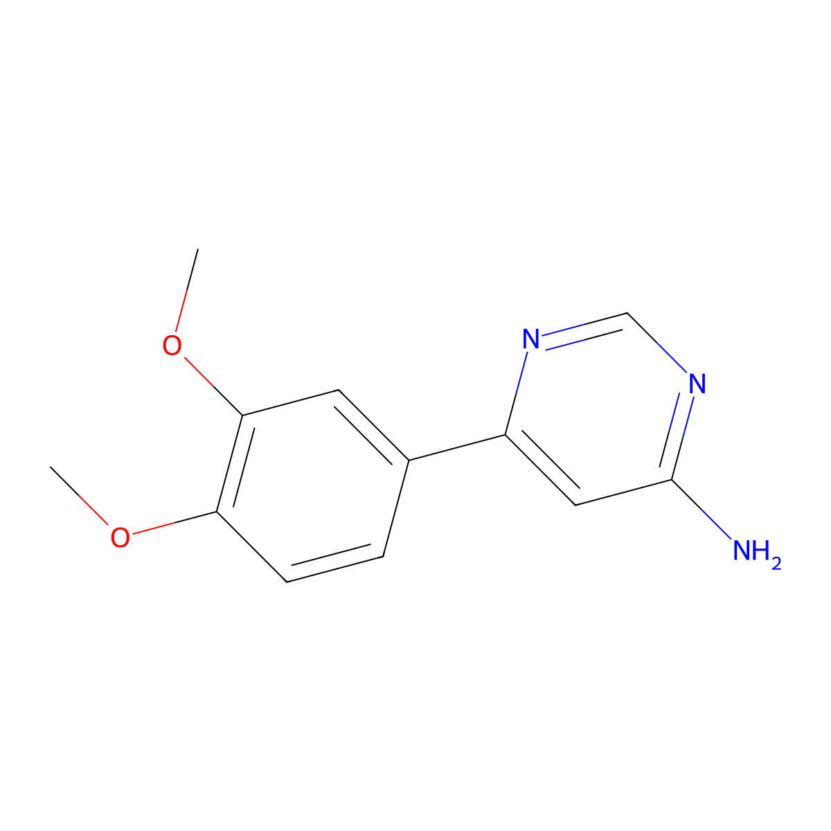 6-(3,4-Dimethoxyphenyl)pyrimidin-4-amine molecular structure, CAS 1368875-23-3
