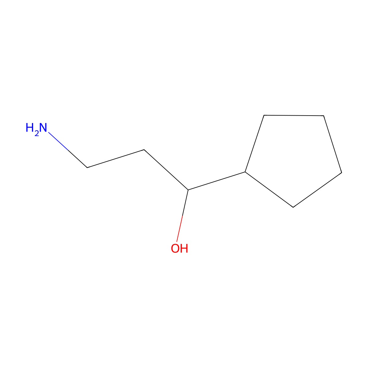 3-Amino-1-cyclopentylpropan-1-ol molecular structure, CAS 1368875-66-4