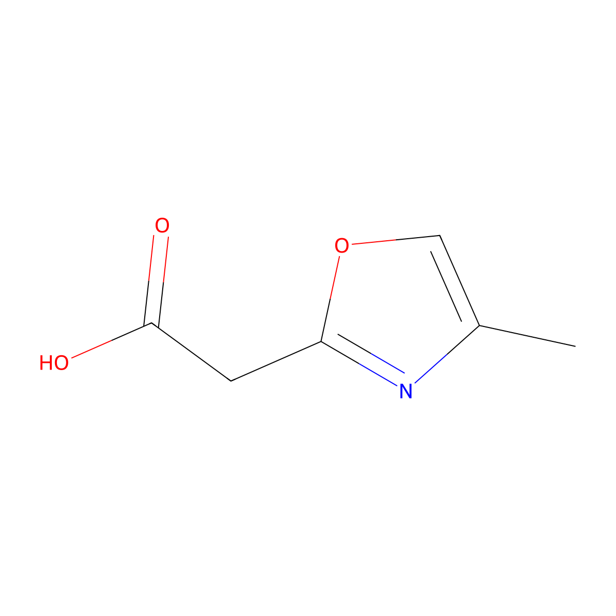 2-(4-Methyl-1,3-oxazol-2-yl)acetic acid molecular structure, CAS 1368875-82-4