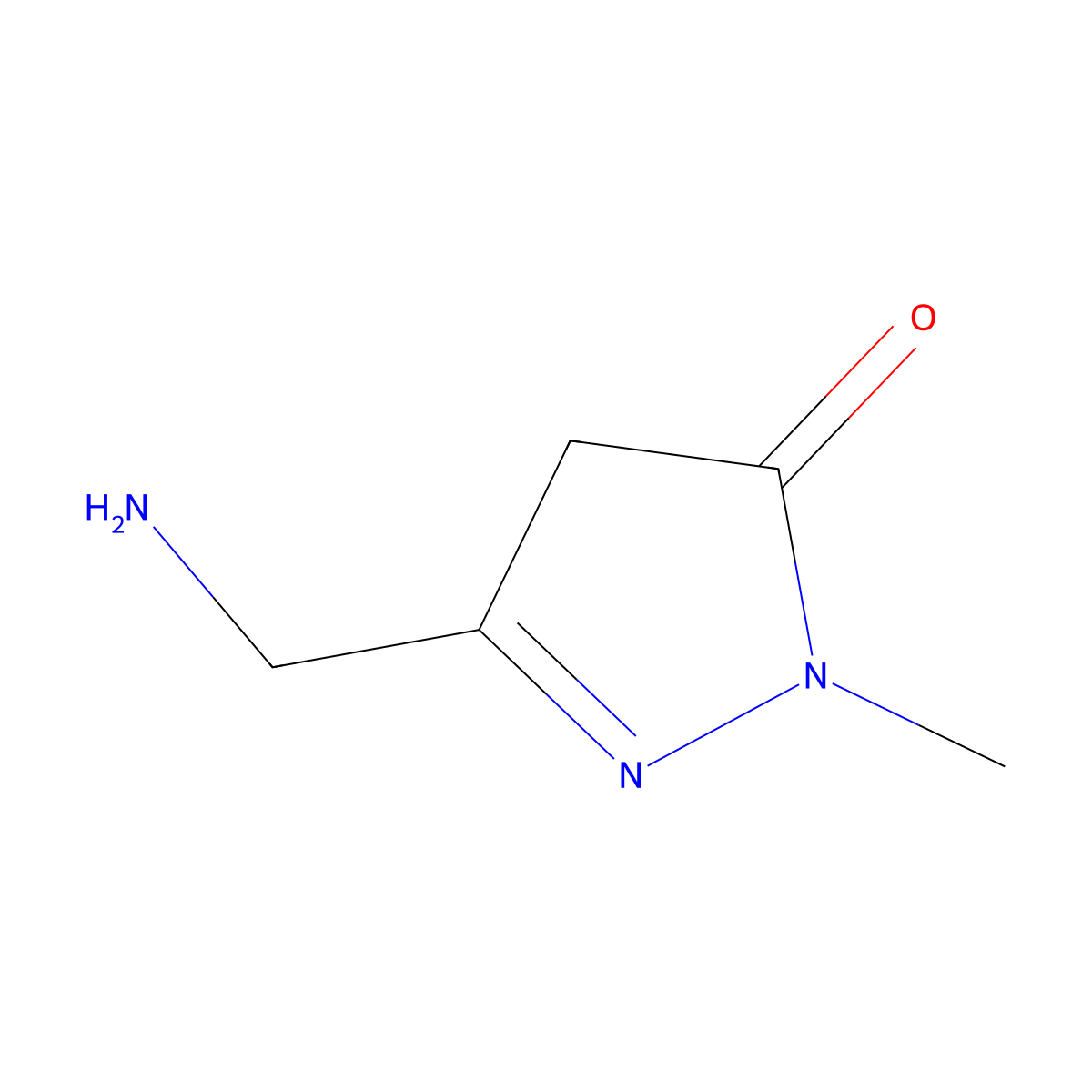 3-(aminomethyl)-1-methyl-4,5-dihydro-1H-pyrazol-5-one molecular structure, CAS 1368875-98-2