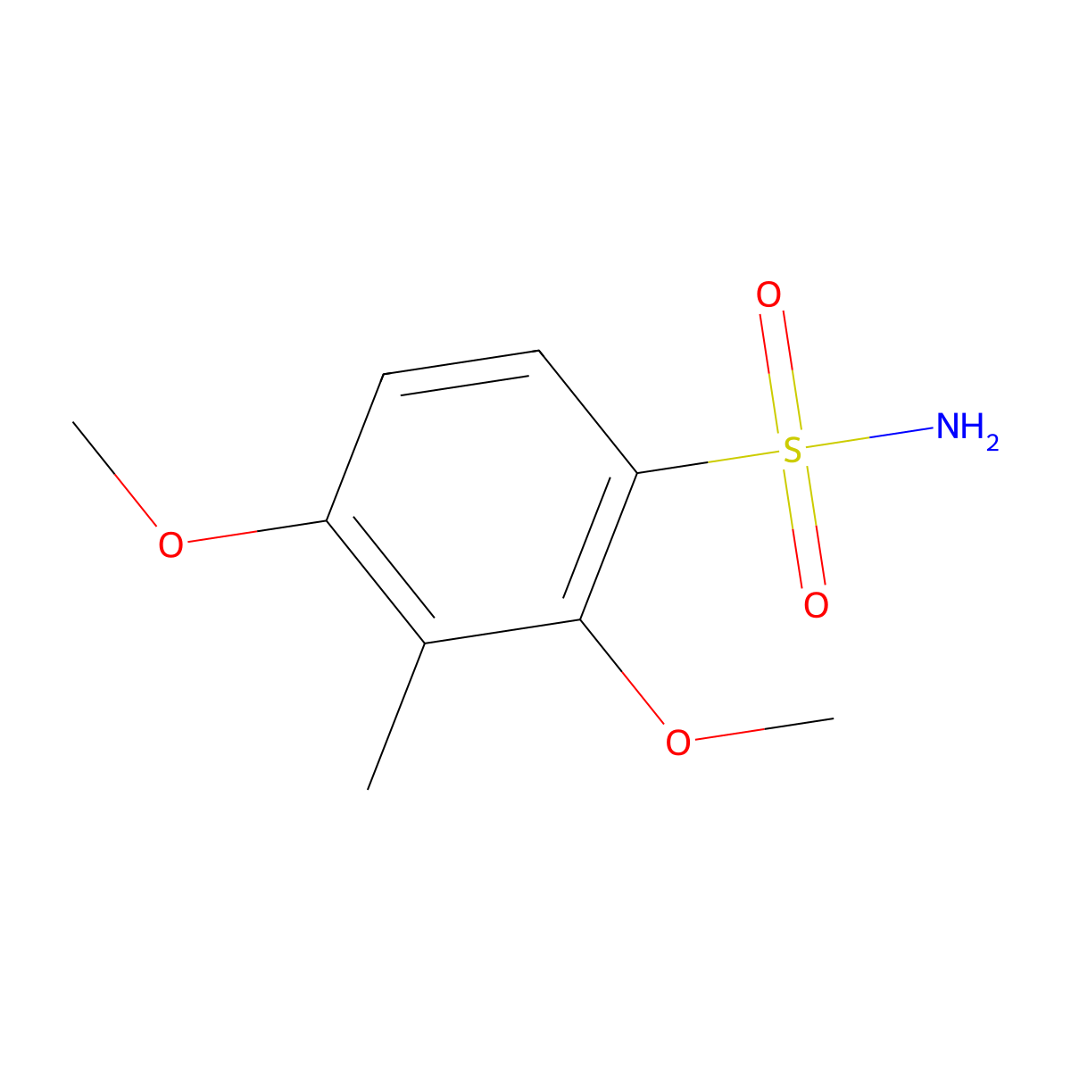 2,4-Dimethoxy-3-methylbenzene-1-sulfonamide molecular structure, CAS 1368876-79-2