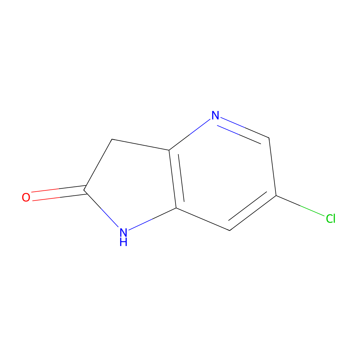6-Chloro-1,3-dihydropyrrolo[3,2-B]pyridin-2-one molecular structure, CAS 136888-12-5