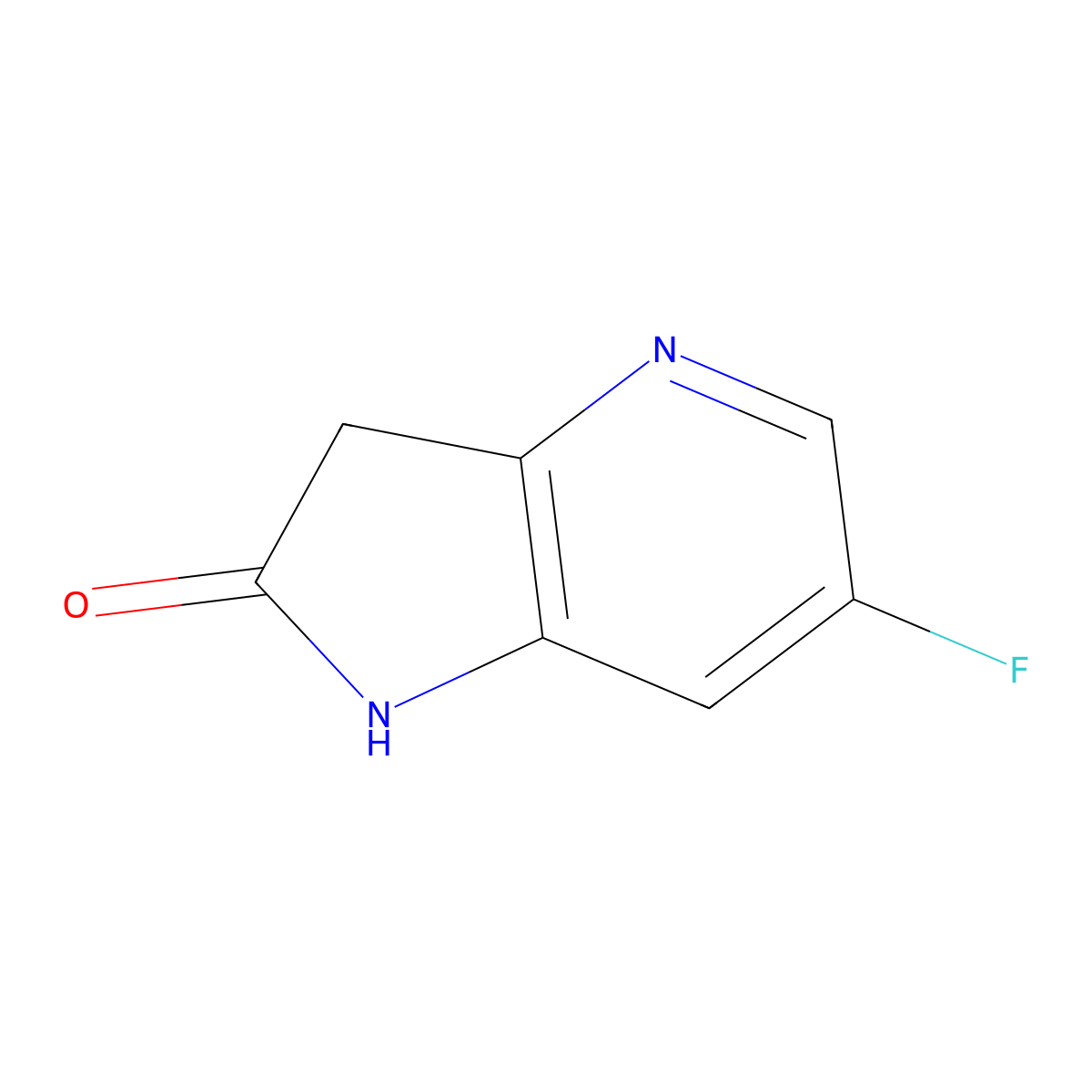 6-Fluoro-1,3-dihydro-2H-pyrrolo(3,2-b)pyridin-2-one molecular structure, CAS 136888-22-7