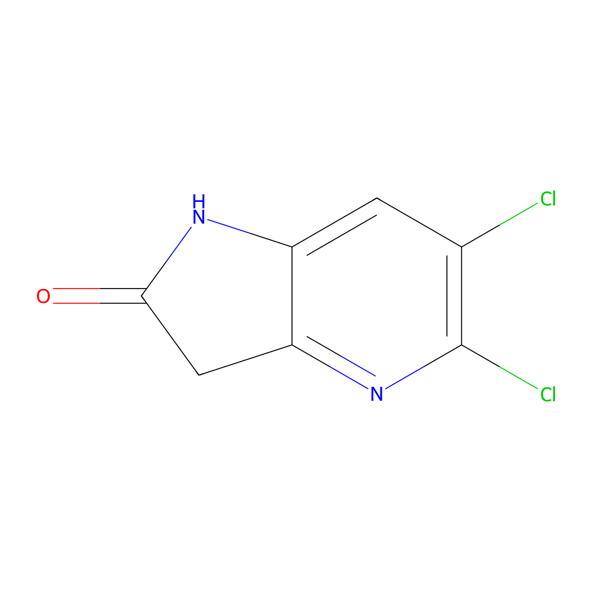 5,6-dichloro-1H-pyrrolo[3,2-b]pyridin-2(3H)-one molecular structure, CAS 136888-26-1