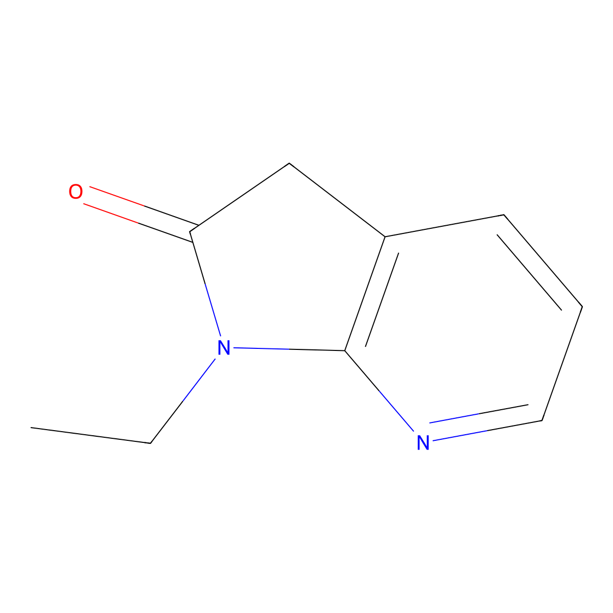 1-Ethyl-1,3-dihydro-2H-pyrrolo[2,3-b]pyridin-2-one molecular structure, CAS 136888-71-6