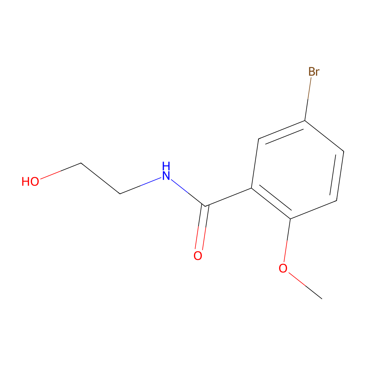 5-Bromo-N-(2-hydroxyethyl)-2-methoxybenzamide molecular structure, CAS 1368880-33-4
