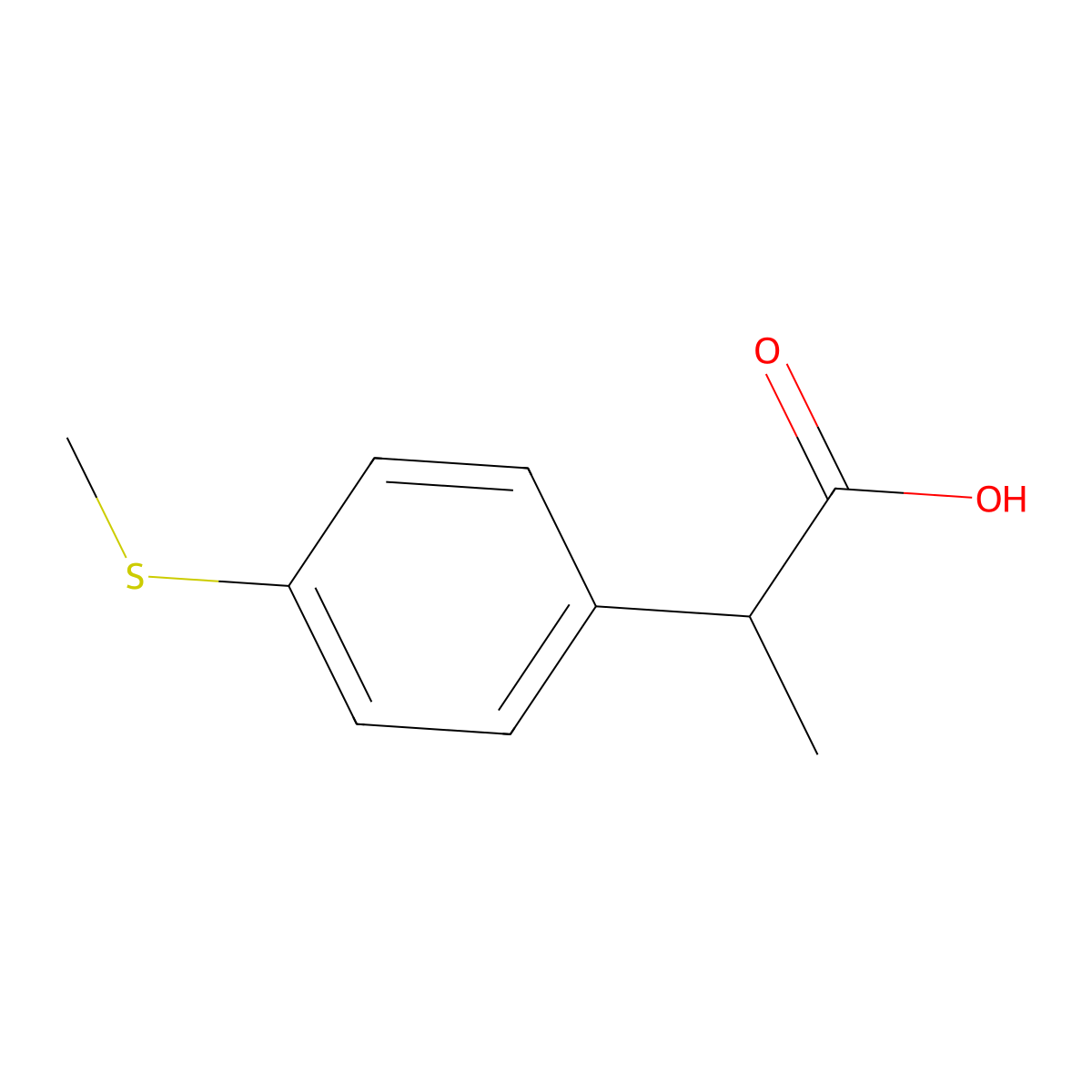 2-[4-(Methylsulfanyl)phenyl]propanoic acid molecular structure, CAS 1368885-47-5