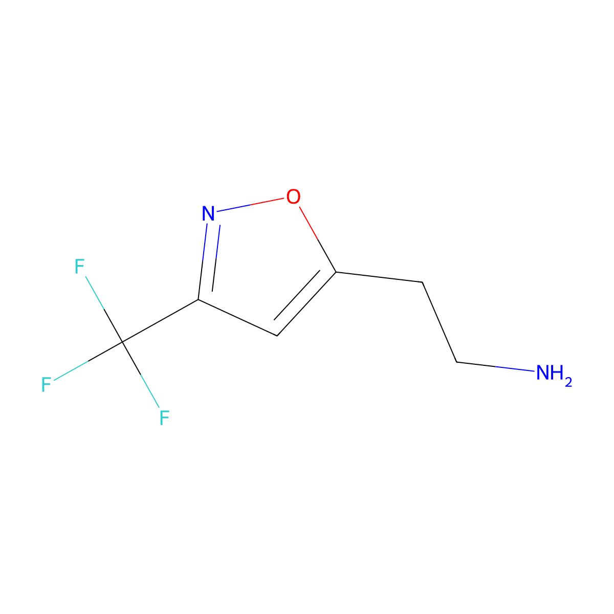 2-[3-(Trifluoromethyl)-1,2-oxazol-5-yl]ethan-1-amine molecular structure, CAS 1368886-61-6