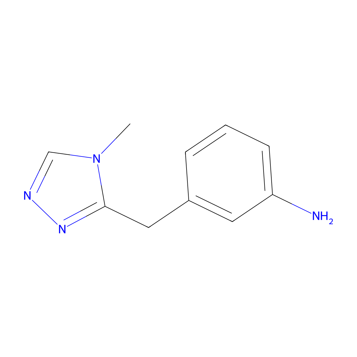 3-[(4-methyl-4H-1,2,4-triazol-3-yl)methyl]aniline molecular structure, CAS 1368886-88-7