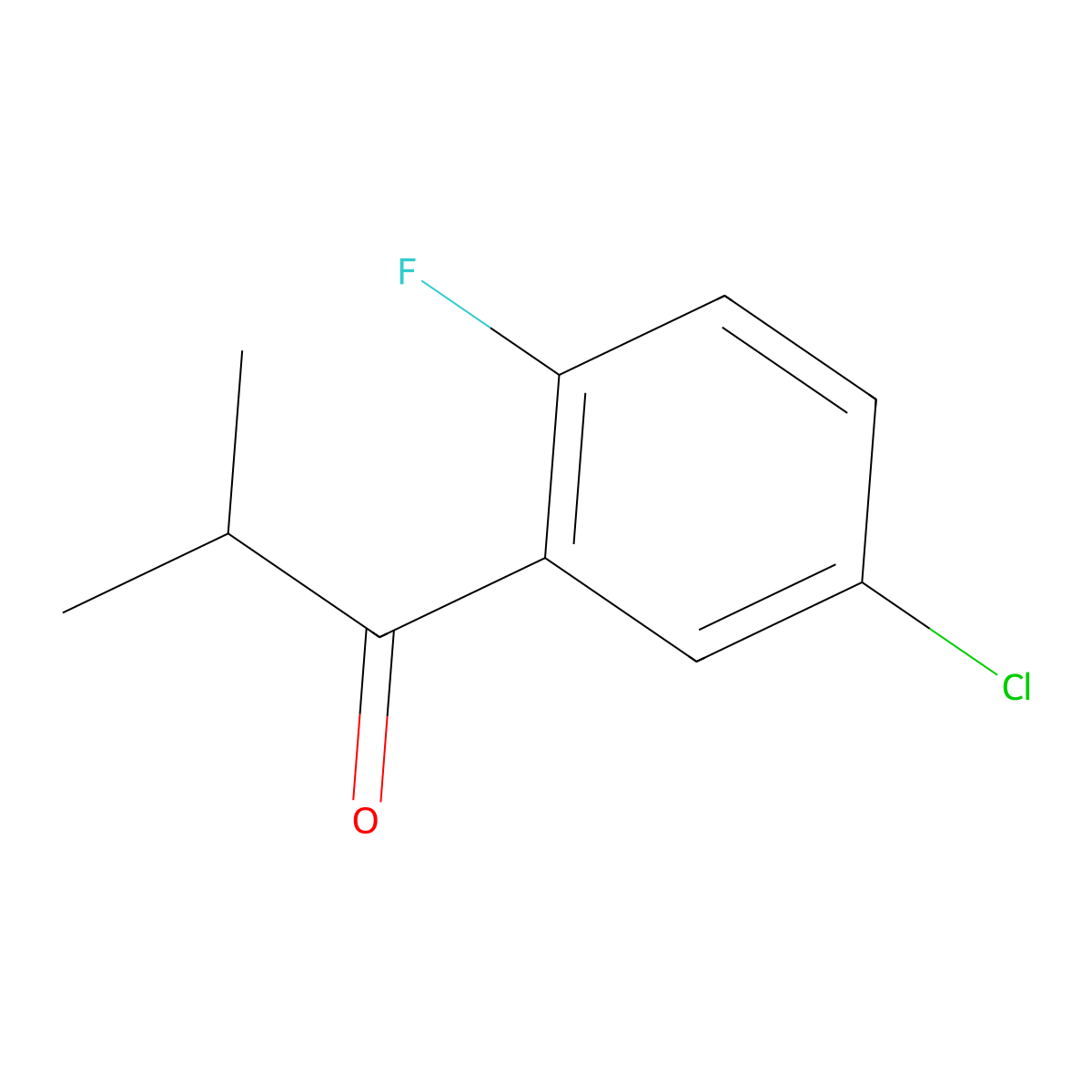 1-(5-Chloro-2-fluorophenyl)-2-methyl-1-propanone molecular structure, CAS 1368888-19-0