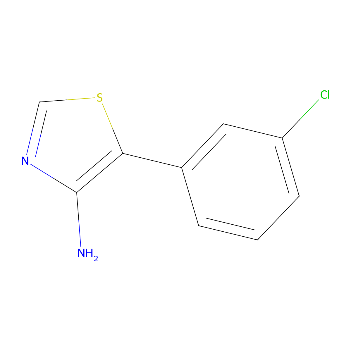 4-Amino-5-(3-chlorophenyl)thiazole molecular structure, CAS 1368888-89-4