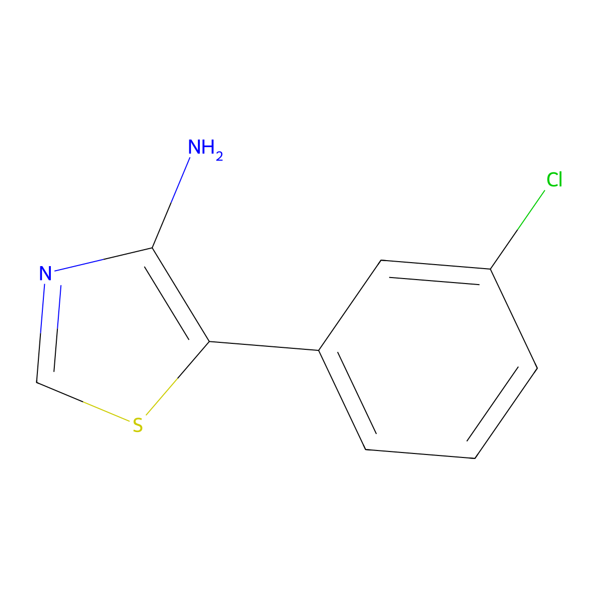 4-Amino-5-(3-chlorophenyl)thiazole molecular structure, CAS 1368888-89-4