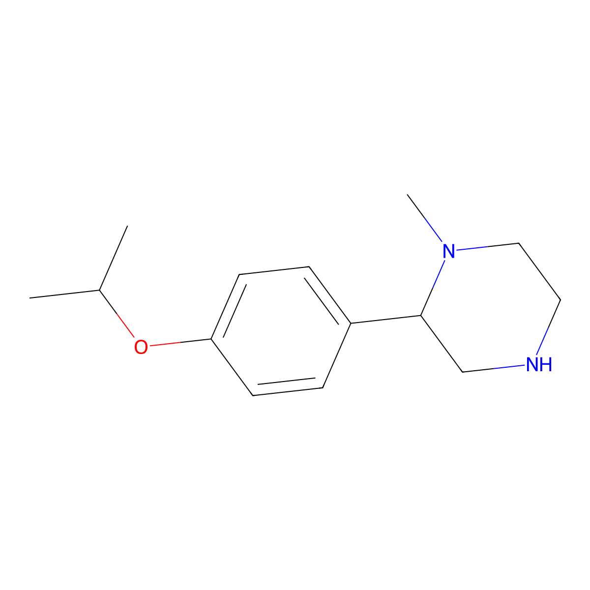 2-(4-Isopropoxyphenyl)-1-methylpiperazine molecular structure, CAS 1368890-59-8