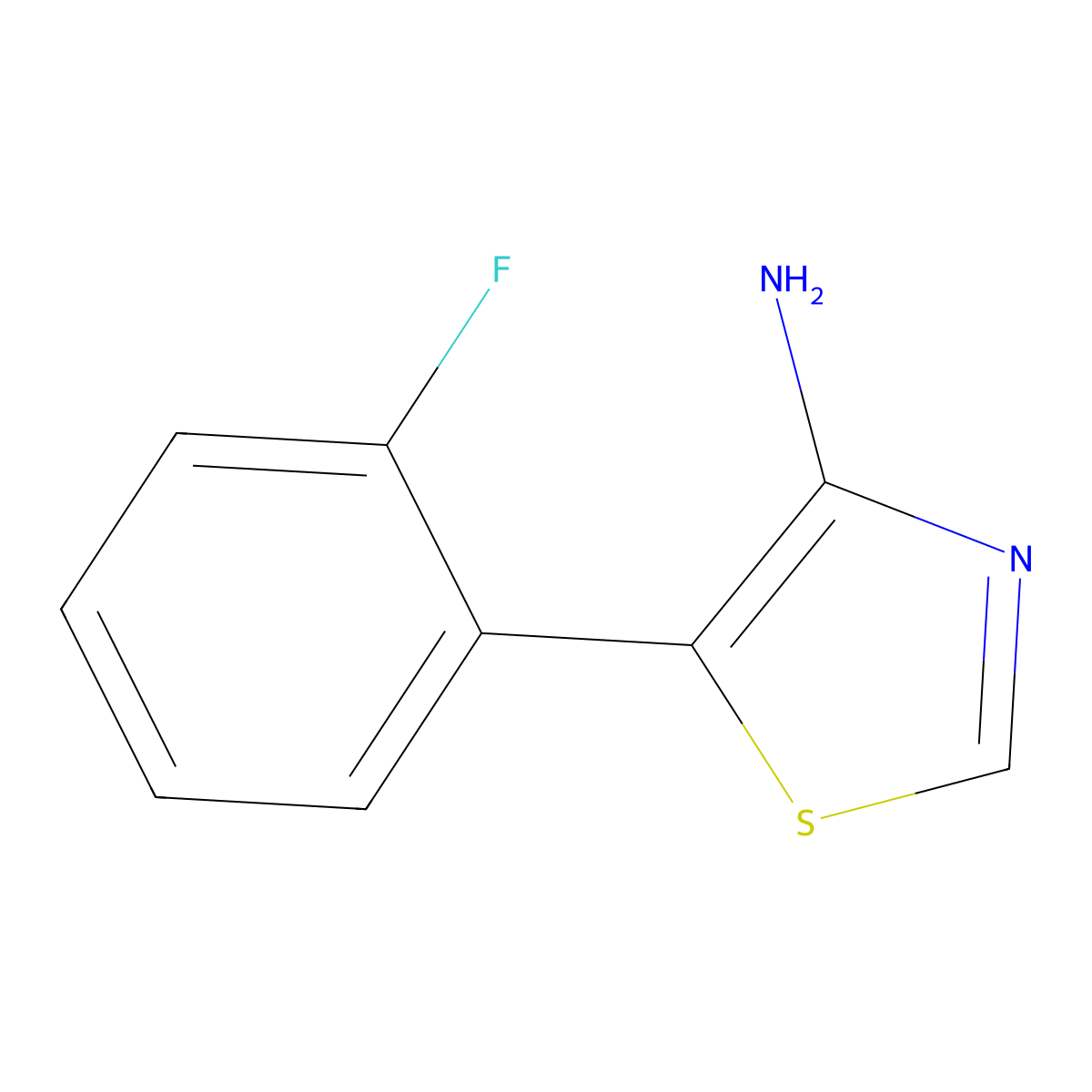 4-Amino-5-(2-fluorophenyl)thiazole molecular structure, CAS 1368890-70-3