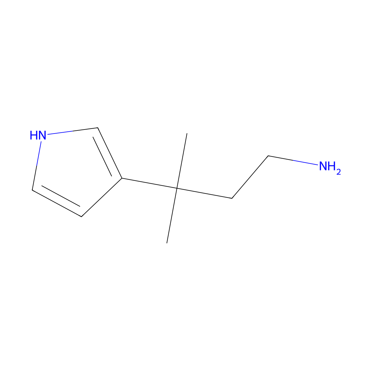 3-Methyl-3-(1h-pyrrol-3-yl)butan-1-amine molecular structure, CAS 1368892-49-2