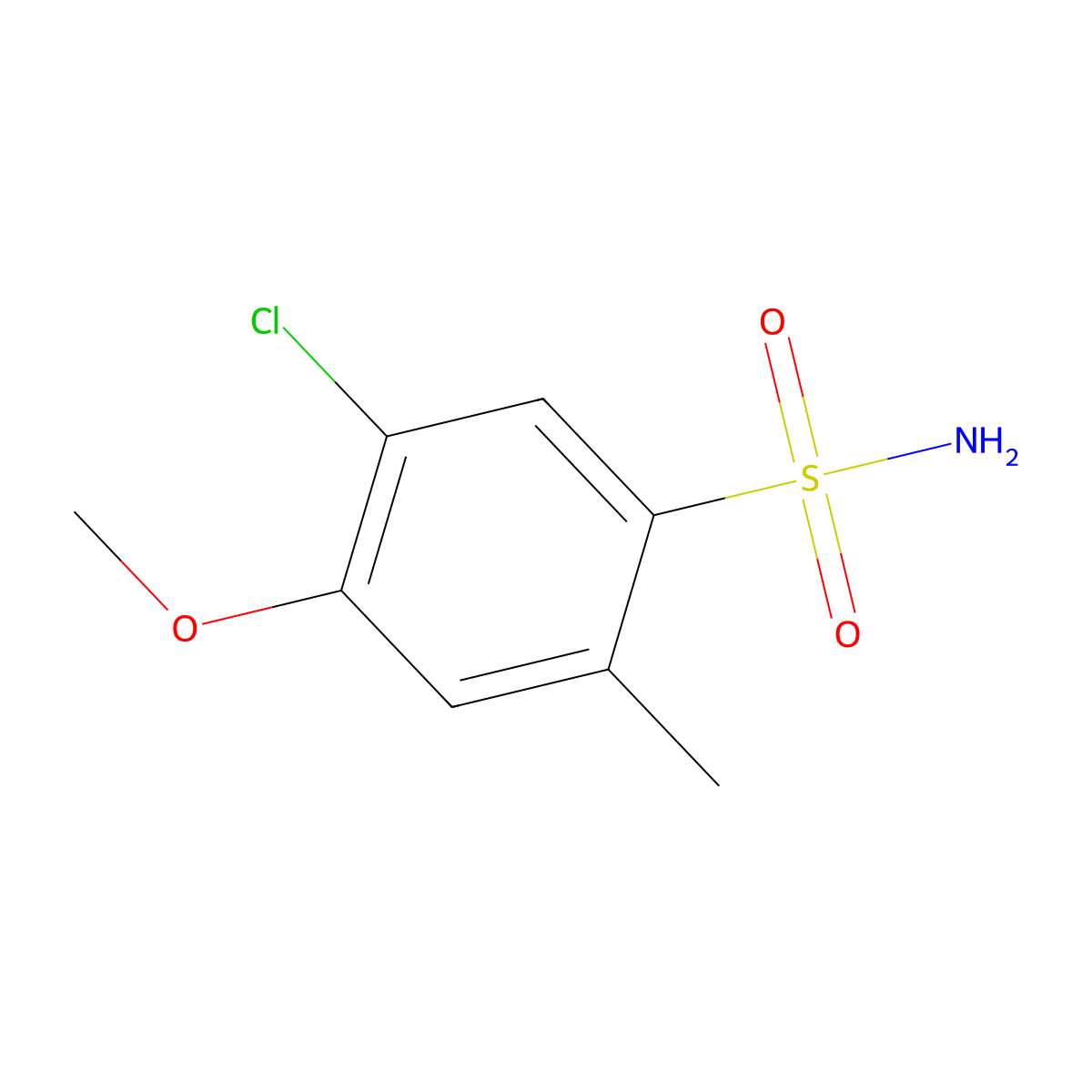 5-Chloro-4-methoxy-2-methylbenzene-1-sulfonamide molecular structure, CAS 1368892-59-4