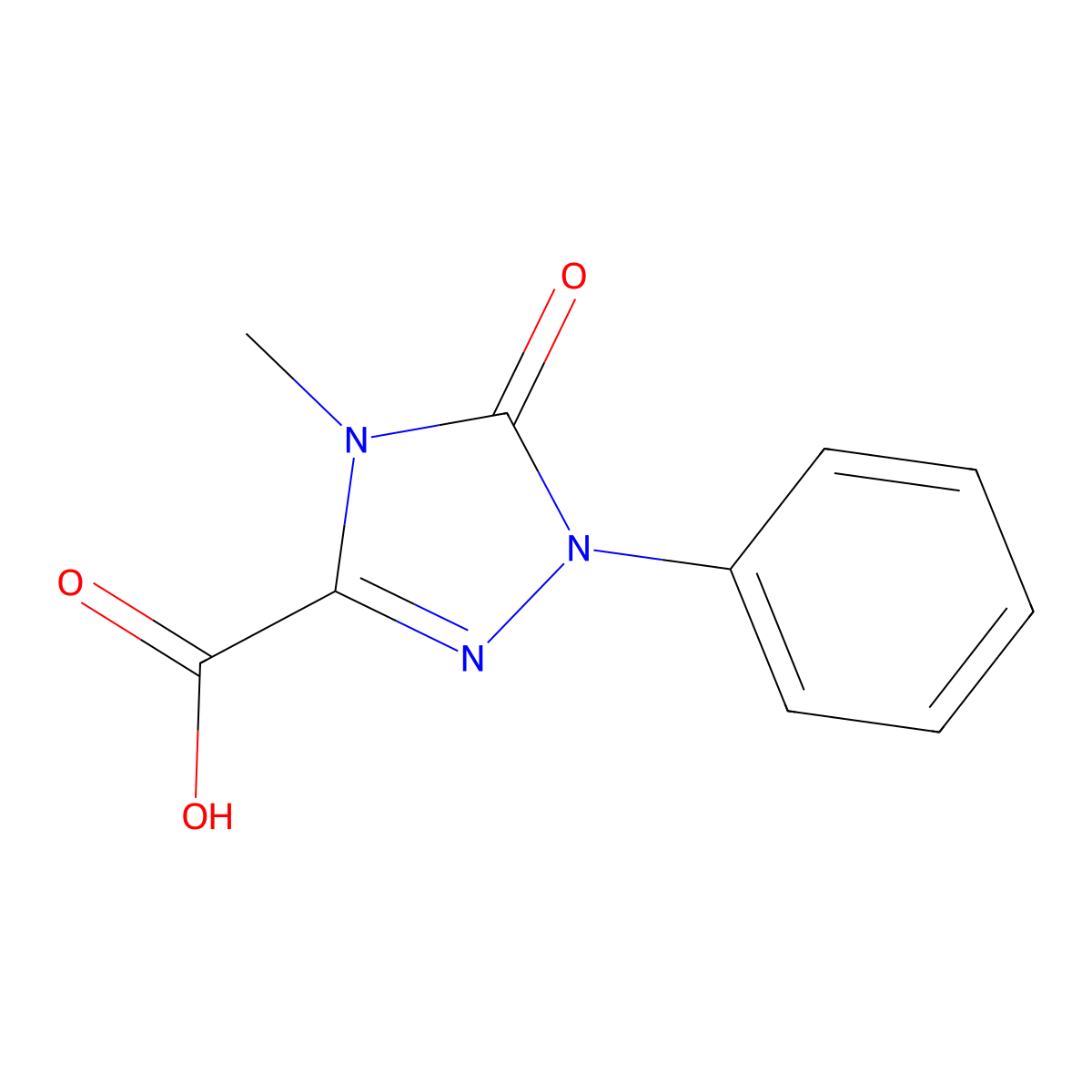 4-Methyl-5-oxo-1-phenyl-4,5-dihydro-1H-1,2,4-triazole-3-carboxylic acid molecular structure, CAS 1368893-06-4