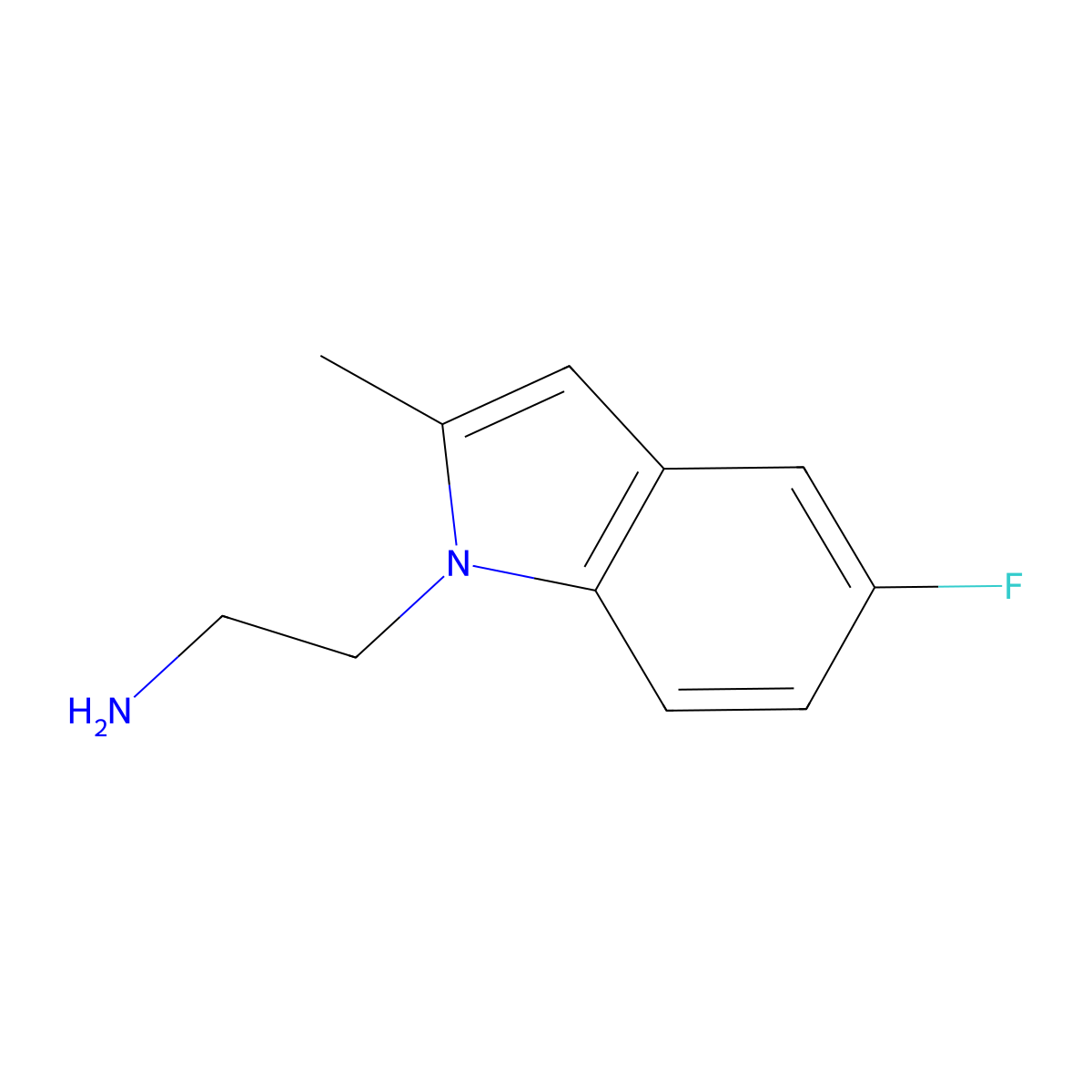2-(5-fluoro-2-methyl-1H-indol-1-yl)ethanamine molecular structure, CAS 1368894-09-0