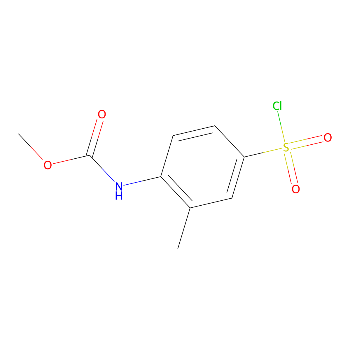 methyl N-(4-(chlorosulfonyl)-2-methylphenyl)carbamate molecular structure, CAS 1368895-01-5