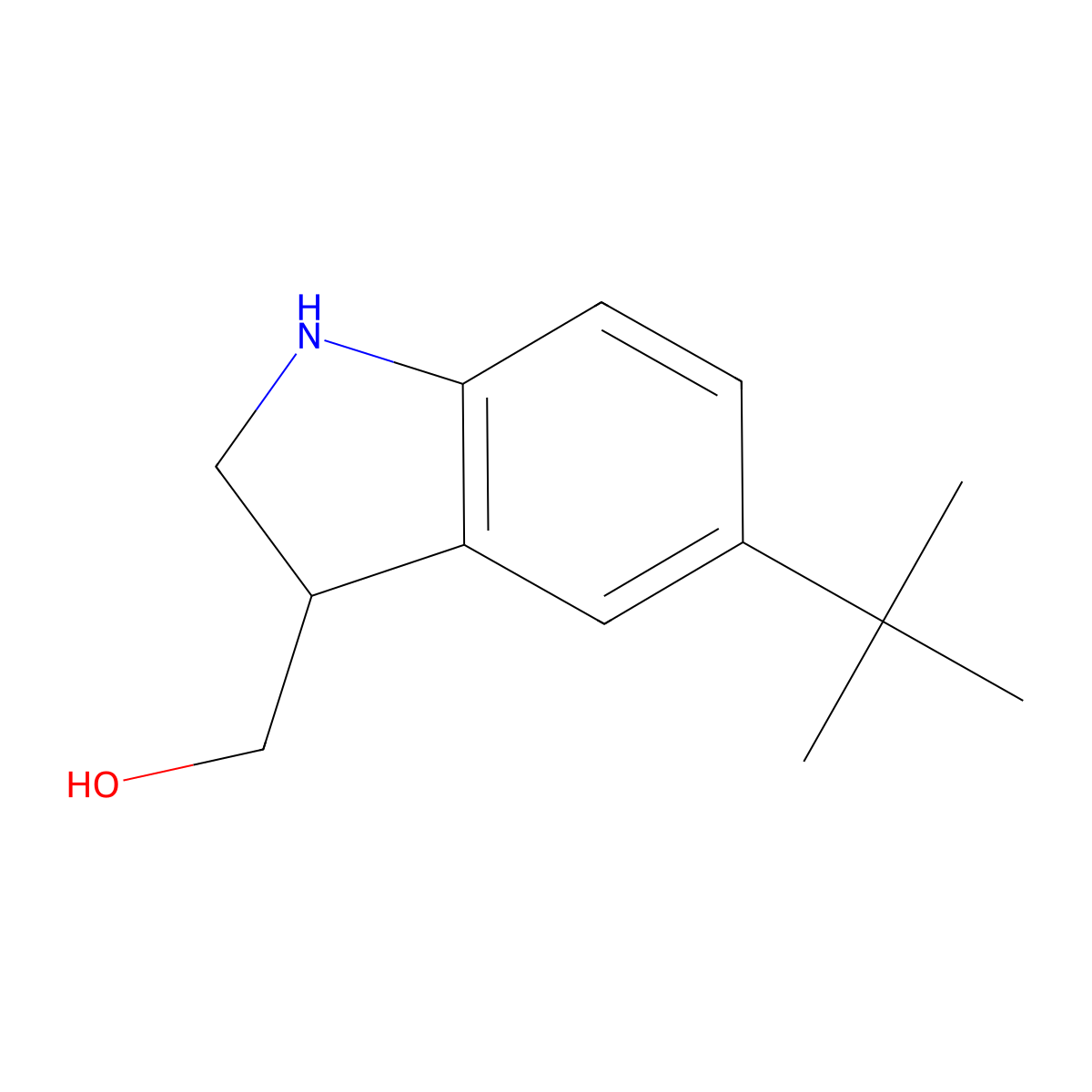 (5-tert-butyl-2,3-dihydro-1H-indol-3-yl)methanol molecular structure, CAS 1368899-91-5
