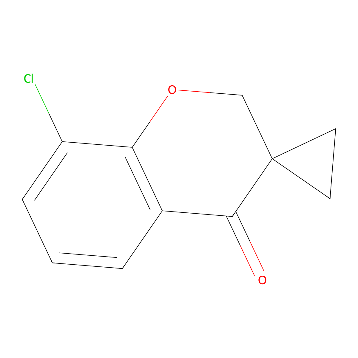 8-Chloro-2,4-dihydrospiro[1-benzopyran-3,1'-cyclopropane]-4-one molecular structure, CAS 1368899-95-9