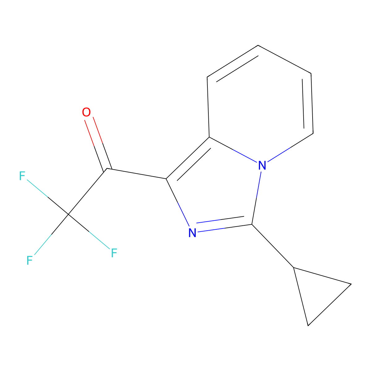1-{3-Cyclopropylimidazo[1,5-a]pyridin-1-yl}-2,2,2-trifluoroethan-1-one molecular structure, CAS 1368900-53-1