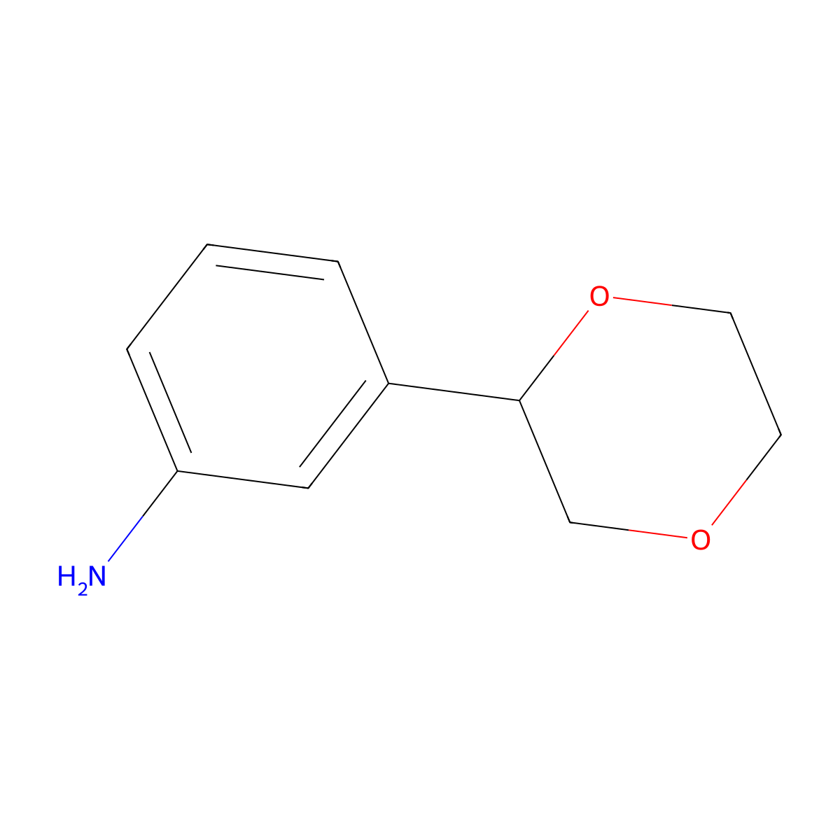 3-(1,4-Dioxan-2-yl)aniline molecular structure, CAS 1368907-13-4