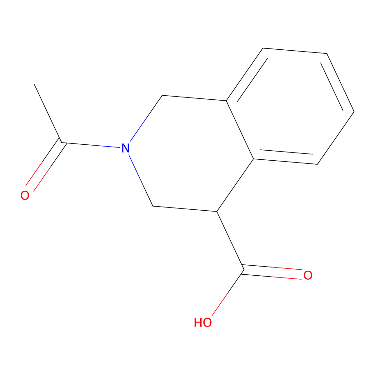2-Acetyl-1,2,3,4-tetrahydroisoquinoline-4-carboxylic acid molecular structure, CAS 1368911-48-1