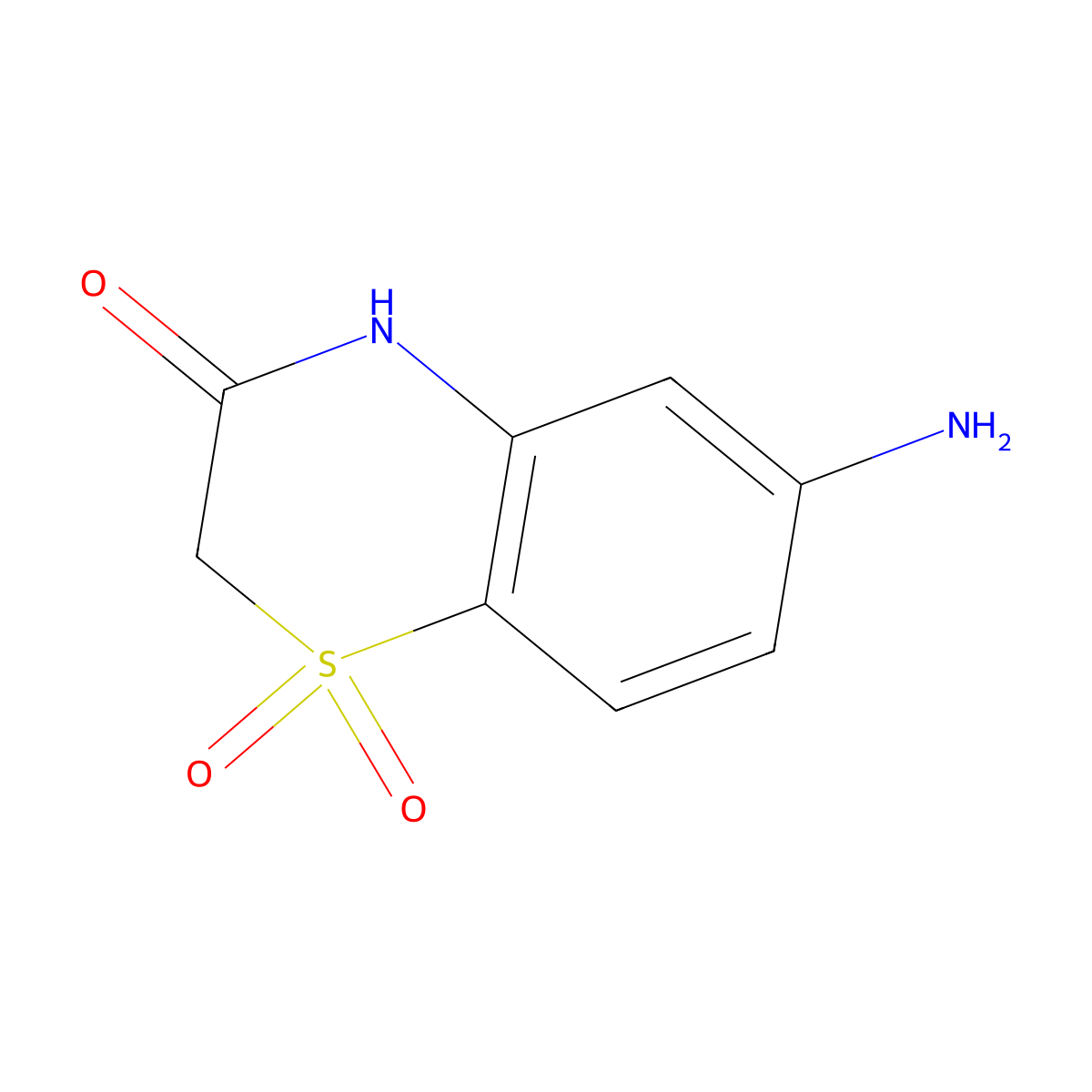 6-amino-3,4-dihydro-2H-1lambda6,4-benzothiazine-1,1,3-trione molecular structure, CAS 1368912-00-8
