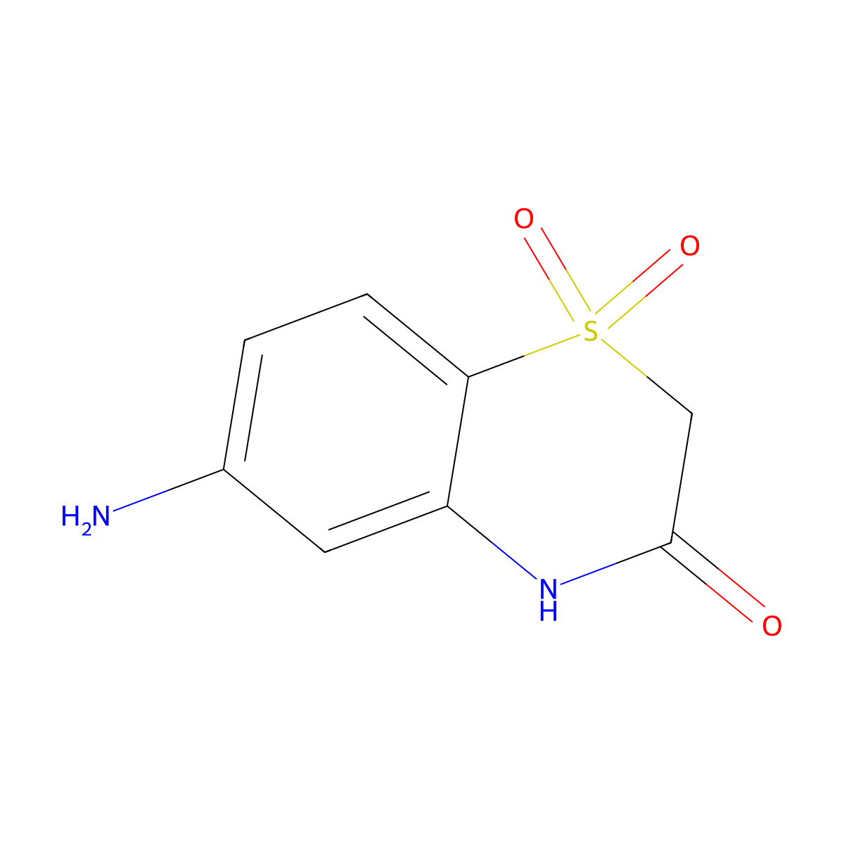 6-amino-3,4-dihydro-2H-1lambda6,4-benzothiazine-1,1,3-trione molecular structure, CAS 1368912-00-8