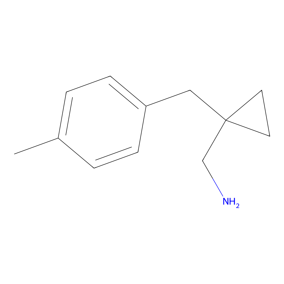 1-{1-[(4-Methylphenyl)methyl]cyclopropyl}methanamine molecular structure, CAS 1368912-30-4