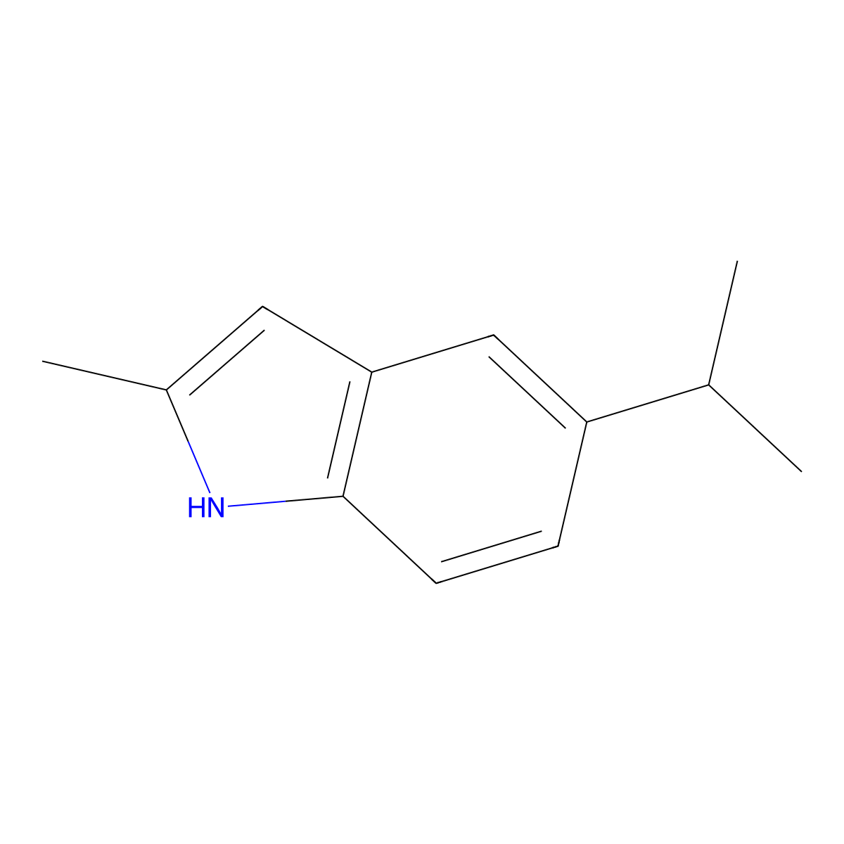 2-methyl-5-(propan-2-yl)-1H-indole molecular structure, CAS 1368912-37-1