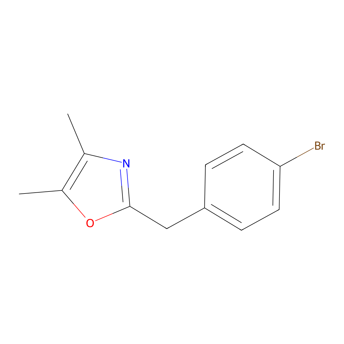 2-(4-Bromobenzyl)-4,5-dimethyloxazole molecular structure, CAS 1368915-26-7
