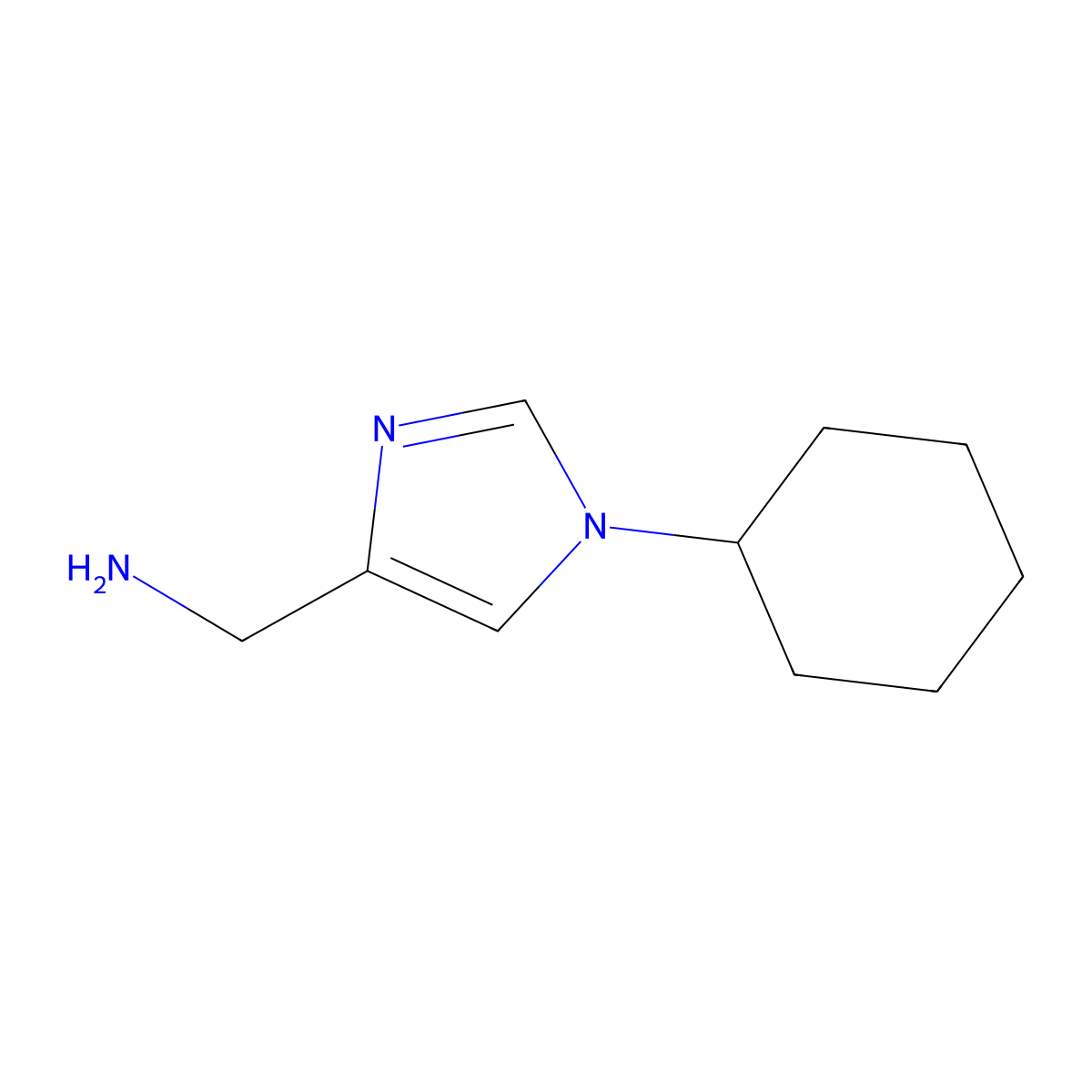 (1-Cyclohexyl-1h-imidazol-4-yl)methanamine molecular structure, CAS 1368918-61-9