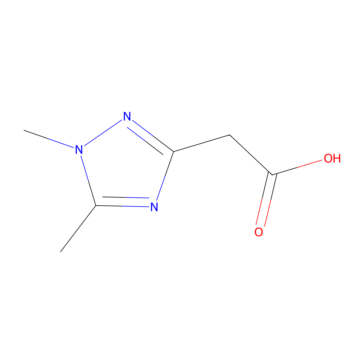2-(1,5-dimethyl-1H-1,2,4-triazol-3-yl)acetic acid molecular structure, CAS 1368919-03-2
