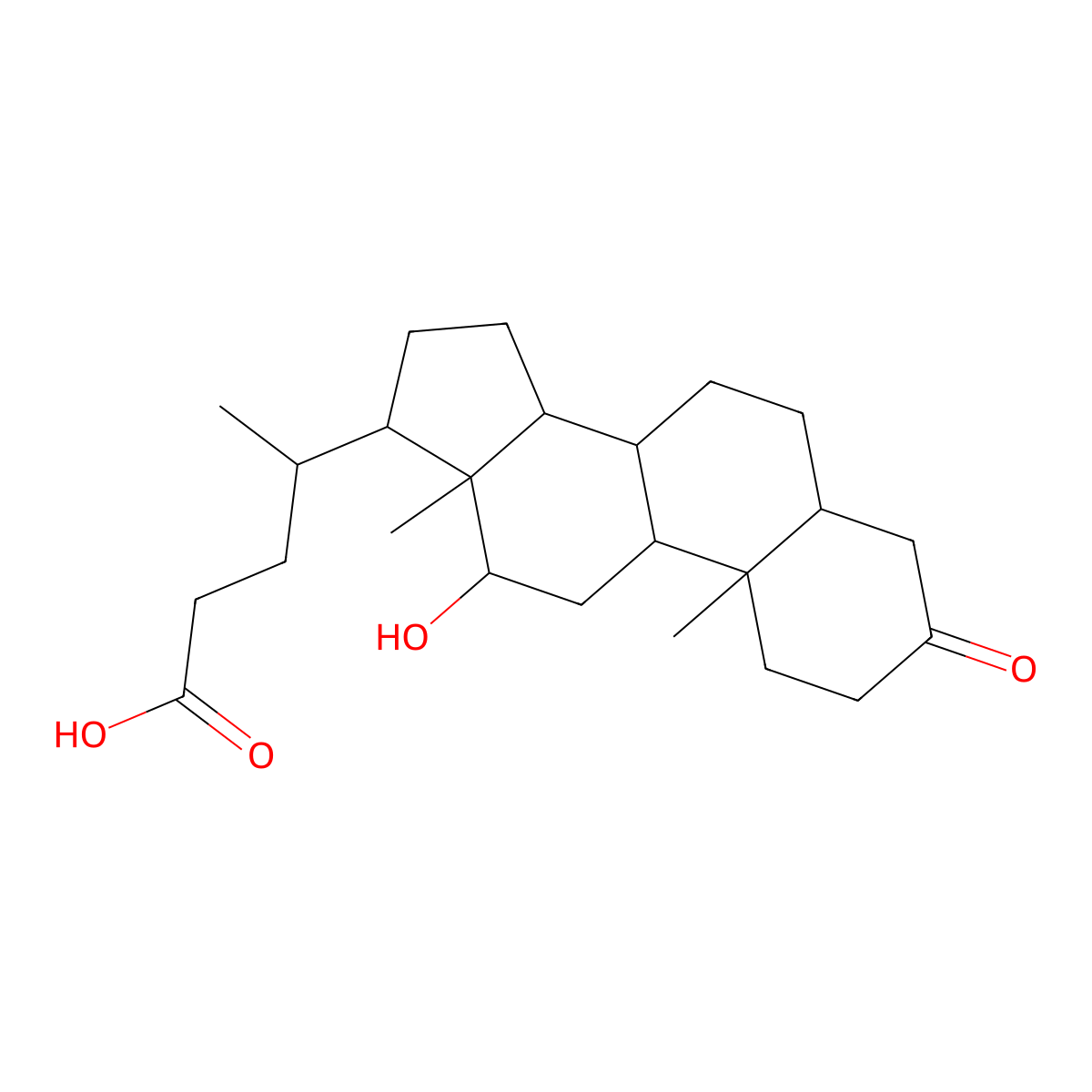 12beta-Hydroxy-3-oxo-5beta-cholan-24-oic Acid molecular structure, CAS 136892-43-8