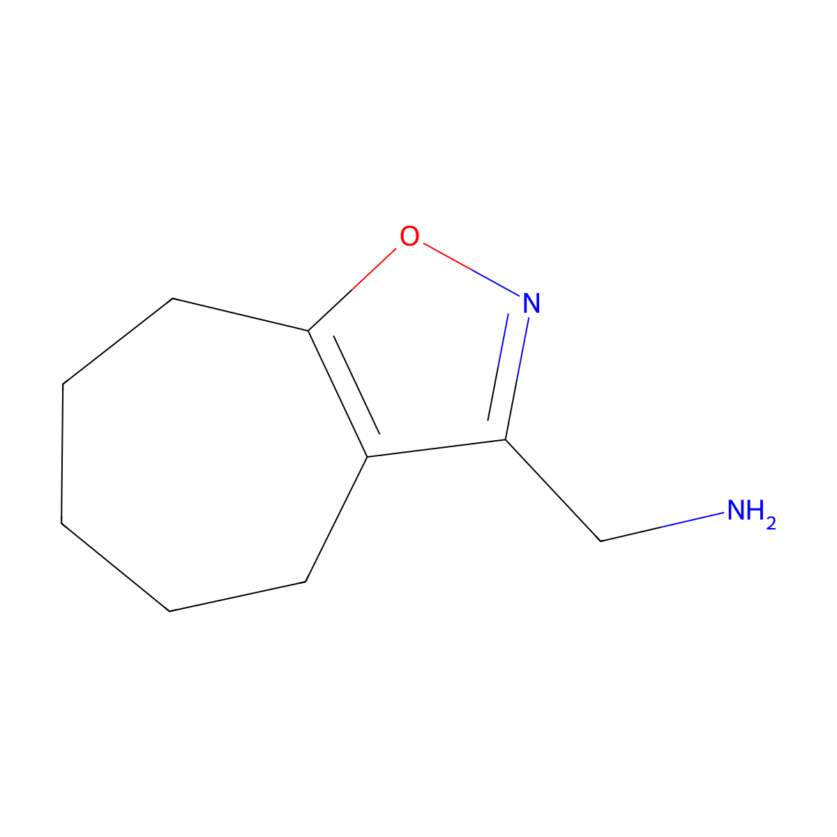 {4H,5H,6H,7H,8H-cyclohepta[d][1,2]oxazol-3-yl}methanamine molecular structure, CAS 1368920-70-0