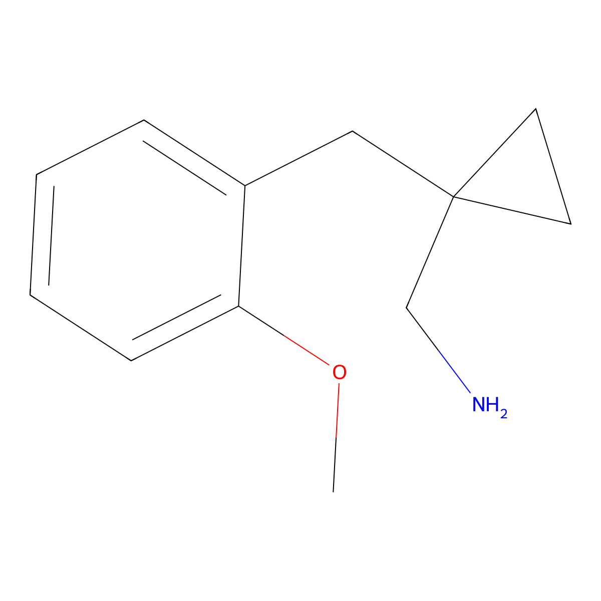 (1-(2-Methoxybenzyl)cyclopropyl)methanamine molecular structure, CAS 1368921-11-2