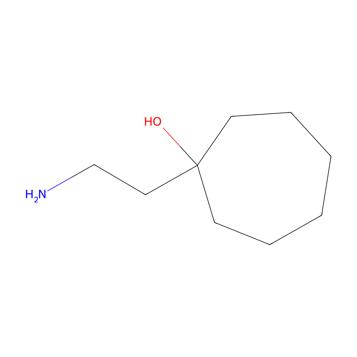 1-(2-Aminoethyl)cycloheptan-1-ol molecular structure, CAS 1368921-32-7